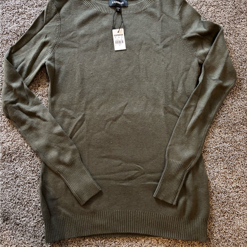 Brand New Express Crewneck Sweater L - Olive Green